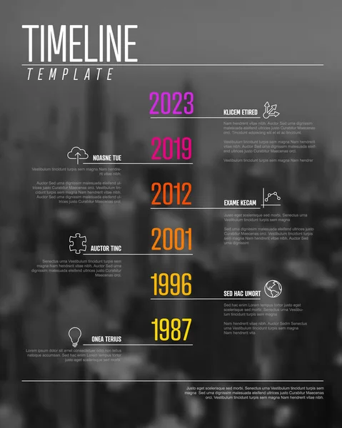 Modèle de chronologie avec photos — Image vectorielle