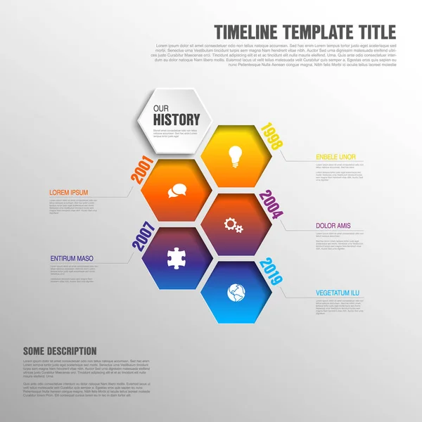 Modèle de chronologie infographique — Image vectorielle