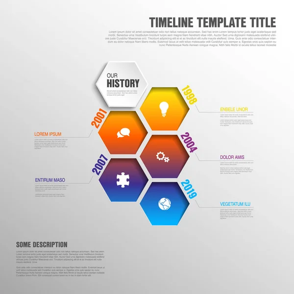 Plantilla de línea de tiempo de infografía — Archivo Imágenes Vectoriales