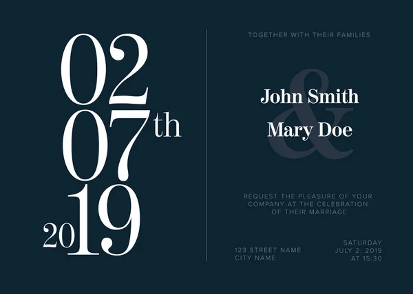 Typographie Invitation au mariage — Image vectorielle