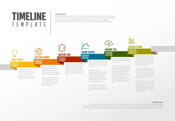 Modelo de linha do tempo com ícones — Vetor de Stock