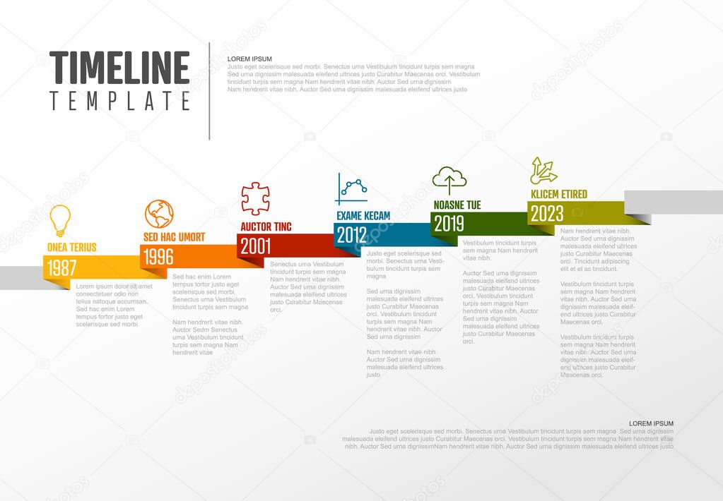 Timeline template with icons