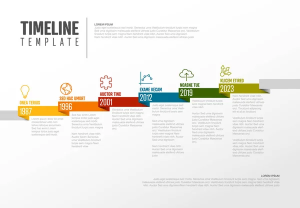 Timeline-Vorlage mit Symbolen — Stockvektor