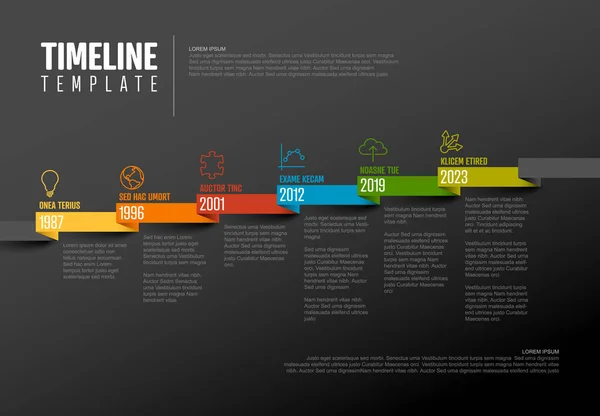 Modèle de chronologie avec icônes — Image vectorielle