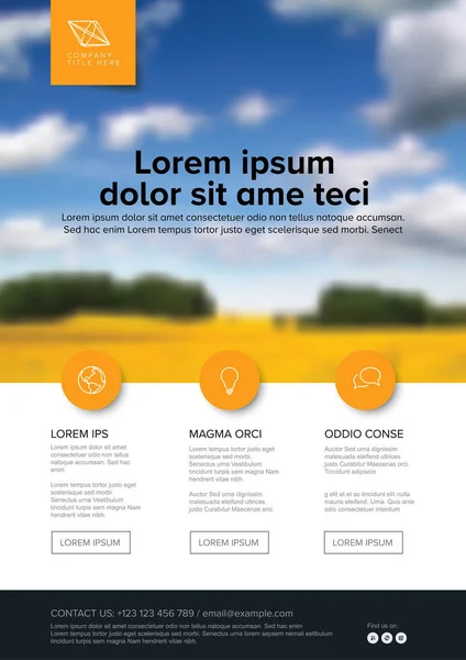 Brochure flyer sjabloon met natuur foto — Stockvector