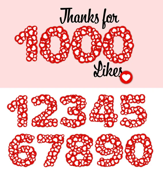 Bedankt voor 1000 likes status — Stockvector