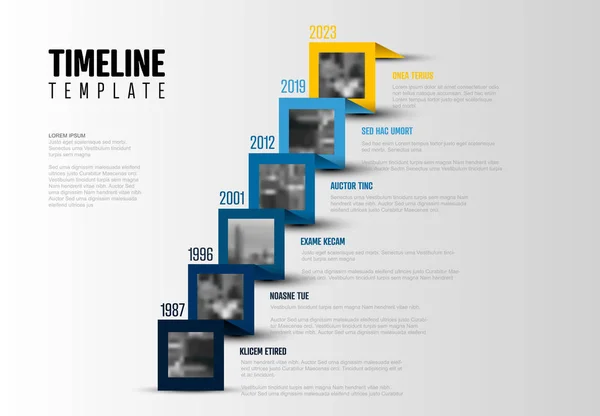 Timeline template with photos — Stock Vector