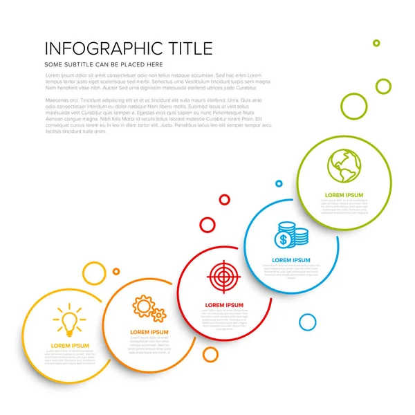 Modello infografico multiuso con cinque elementi — Vettoriale Stock