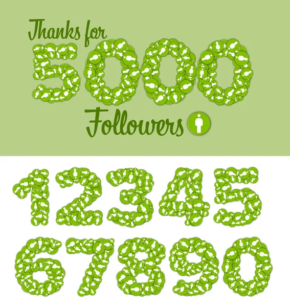 Danke für 5000 Follower-Status — Stockvektor