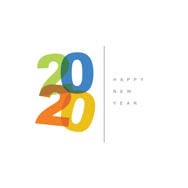 Vector Moderno minimalista Feliz año nuevo tarjeta 2020 — Vector de stock