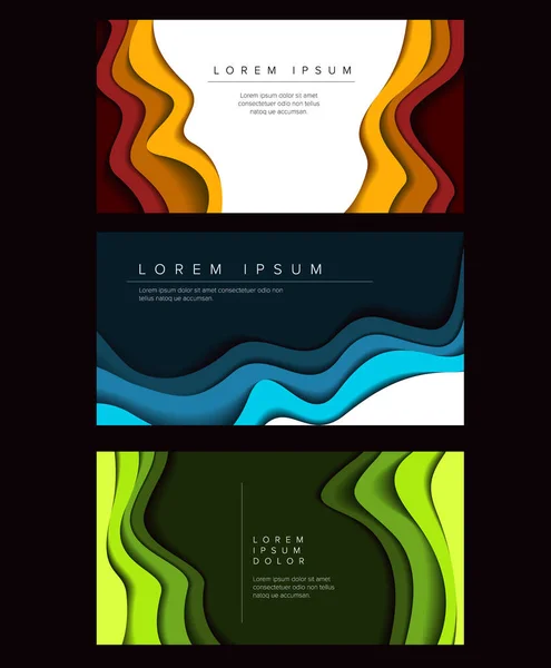 Conjunto Encabezados Banners Horizontales Plantillas Cubierta Bloque Con Fondo Abstracto — Vector de stock