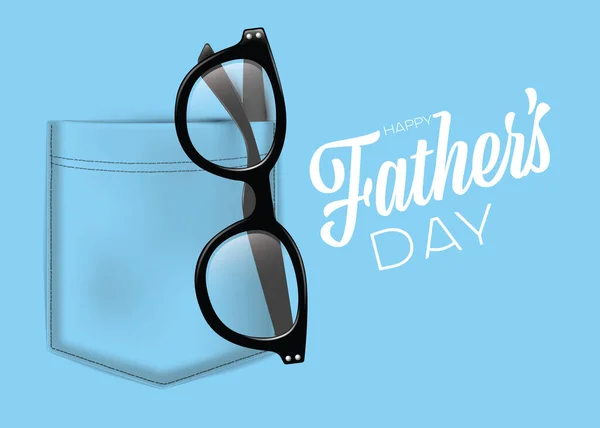 Modèle Carte Jour Happy Father Minimaliste Avec Poche Lunettes — Image vectorielle