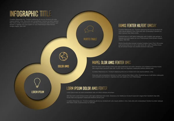 Modello Infografico Multiuso Vettoriale Con Tre Elementi Opzioni Versione Premium — Vettoriale Stock