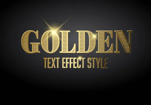 Golden Text Effect Template Sparkles Dark Background — Stock Vector