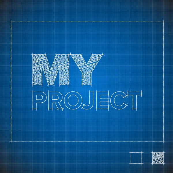 Yapı Projesi Için Modern Vektör Özet Kapak Şablonu Mavi Baskı — Stok Vektör