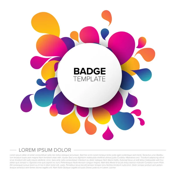 Modello Badge Tag Creativo Colorato Con Contenuto Campione Sfondo Fresco — Vettoriale Stock