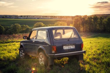 Sovyet ve Rus Suv Lada Niva (Vaz 2121 / 21214) Moskova, Rusya Federasyonu. 05-11-2018