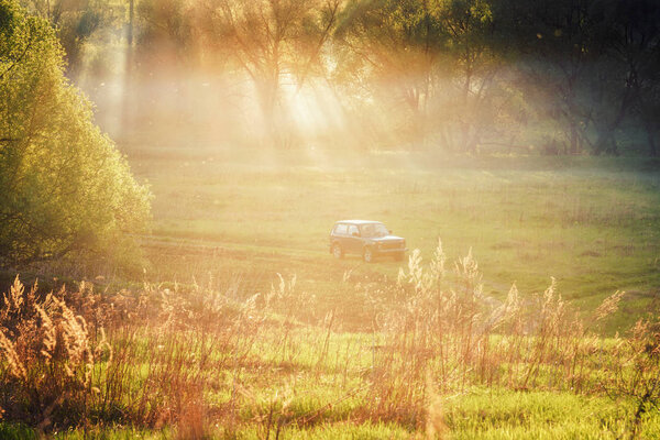 Soviet and Russian SUV Lada Niva (VAZ 2121 / 21214) Moskow, Russia. 05-11-2018