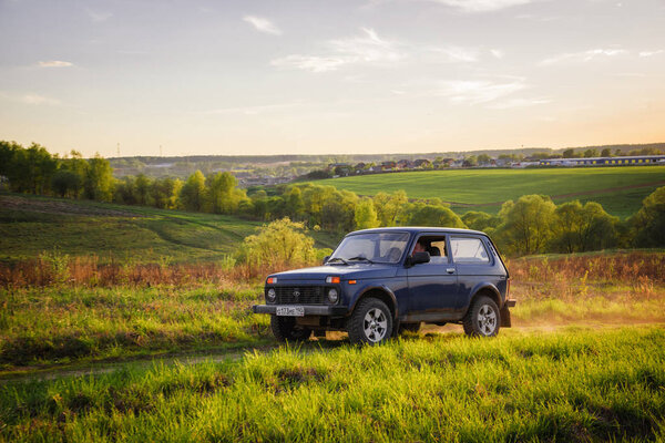 Soviet and Russian SUV Lada Niva (VAZ 2121 / 21214) Moskow, Russia. 05-11-2018