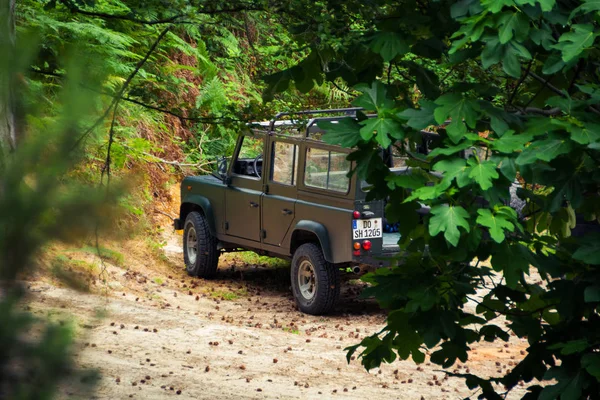 Land Rover Захисник 110 Позашляховик Ситонія Греція 2014 — стокове фото