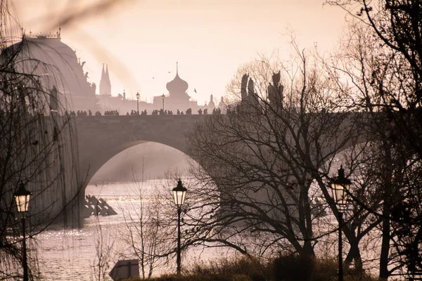 Charles Bridge Praha Česká Republika 2014 — Stock fotografie