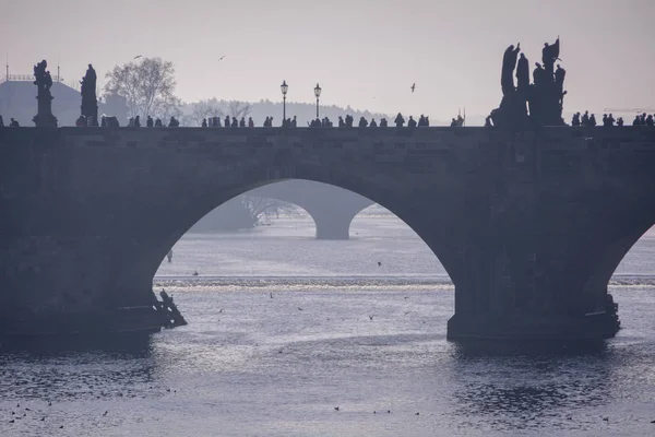 Charles Bridge Praha Česká Republika 2014 — Stock fotografie