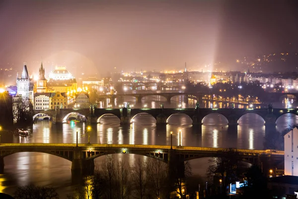 Noční Ulice Prahy Praha Česká Republika 2014 — Stock fotografie