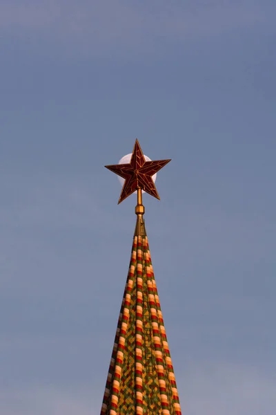 Moskova Kremlin Spassky Kulesi Yıldız Gizler — Stok fotoğraf