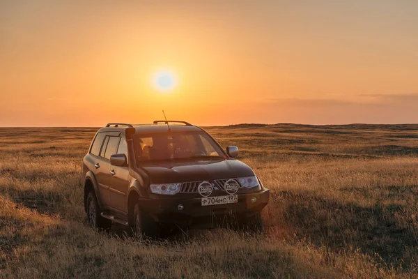 Внедорожник Mitsui Pajero Sport Калмыкия Россия Август 2018 — стоковое фото