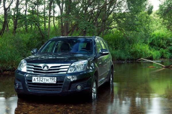 China Suv Gran Muralla Hover Agua Moscú Rusia Agosto 2012 — Foto de Stock