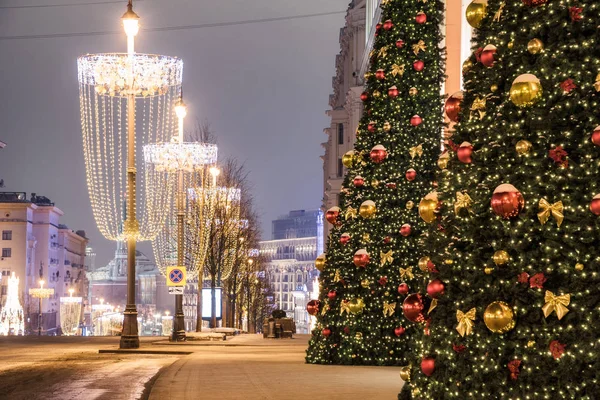 Moskwa Zimą Przed Boże Narodzenie Nowy Rok Moscow Federacja Rosyjska — Zdjęcie stockowe