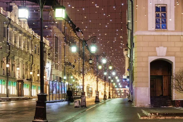 Invierno Moscú Antes Navidad Año Nuevo Moscú Rusia Diciembre 2016 — Foto de Stock