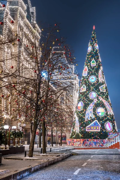 Invierno Moscú Antes Navidad Año Nuevo Gum Plaza Roja Moscú —  Fotos de Stock