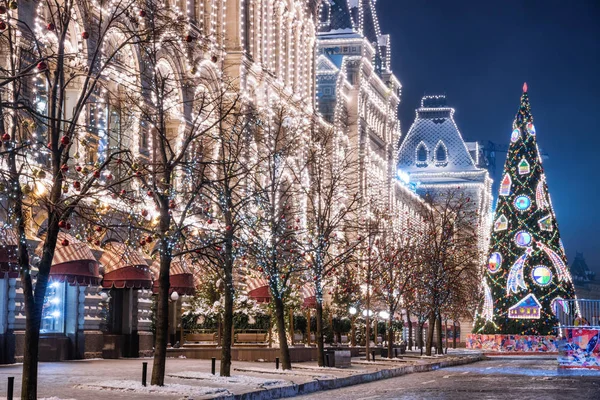 Invierno Moscú Antes Navidad Año Nuevo Gum Plaza Roja Moscú —  Fotos de Stock