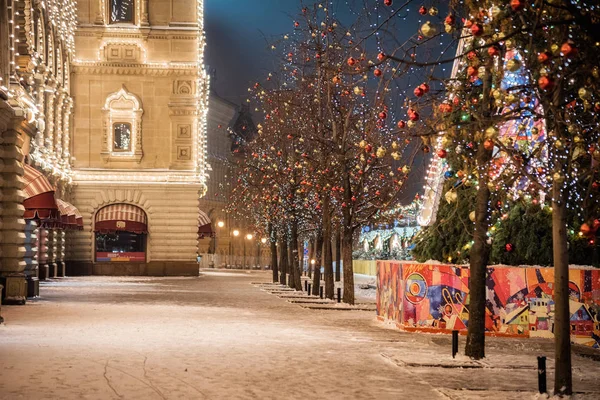 Invierno Moscú Antes Navidad Año Nuevo Gum Plaza Roja Moscú —  Fotos de Stock