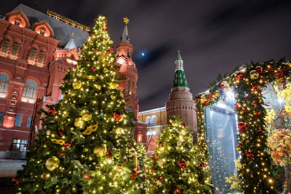 Государственный Исторический Музей России Зима Москве Перед Рождеством Новым Годом — стоковое фото