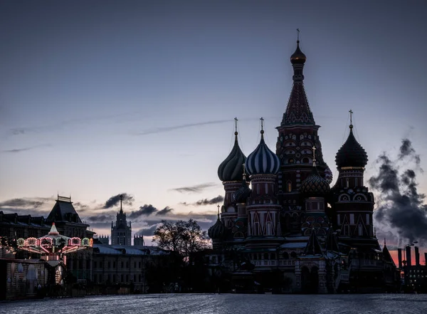 Cattedrale Vasilij Beato Inverno Mosca Prima Natale Capodanno Cremlino Mosca — Foto Stock