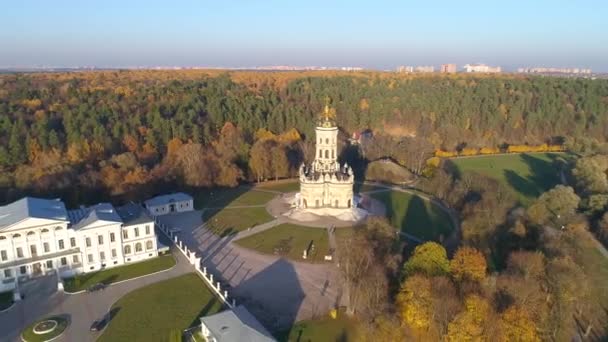 Kerk Van Heilige Maagd Dubrovitsy Gelegen Het Dorp Dubrovitsy Wijk — Stockvideo