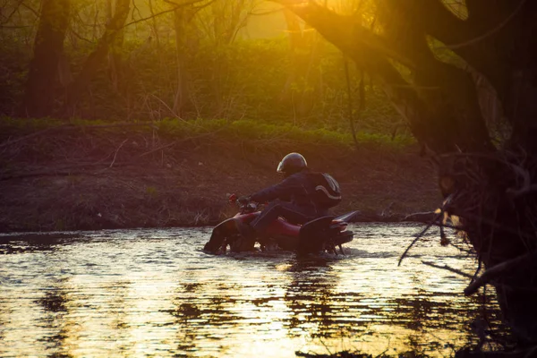 Moskva Ryssland Maj 2014 Atv Ryttare Åtgärden Honda Trx700Xx — Stockfoto