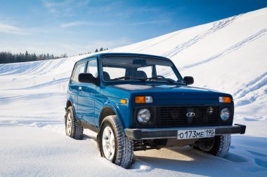 Moskova, Rusya - 26 Ocak 2014: Rus off-road araç Lada Niva 4 x 4