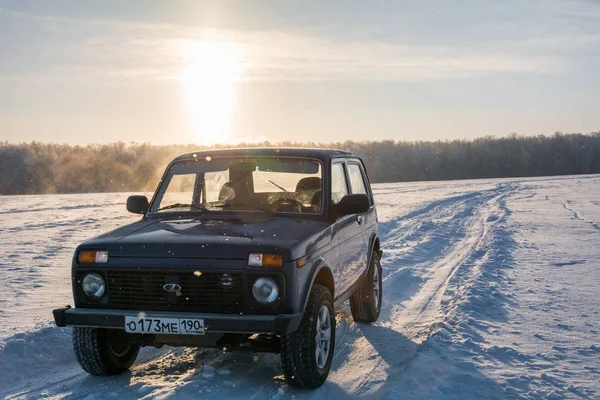 Moscow Russia January 2014 Russian Road Car Lada Niva — Stock Photo, Image