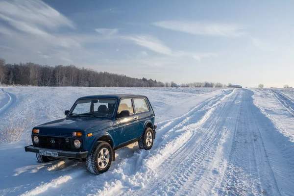 Moscow Russia January 2014 Russian Road Car Lada Niva — Stock Photo, Image