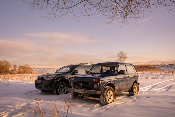 모스크바 러시아 2014 러시아 자동차 니바와 Suv 가져가 — 스톡 사진