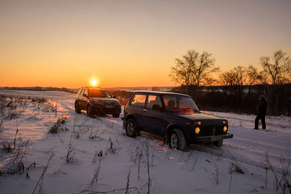 Moscow Russia January 2014 Russian Road Car Lada Niva Chinese — Stock Photo, Image