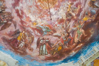 Myshkin, Rusya - 8 Temmuz 2013: İç eski Katedrali, Aziz Nikolaos eski Rus şehri