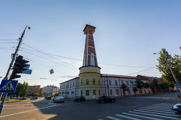 Rybinsk Rusia Julio 2013 Fire Tower Vista Las Calles Antigua — Foto de Stock