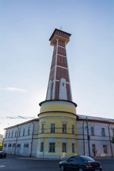 Rybinsk Rusia Julio 2013 Fire Tower Vista Las Calles Antigua — Foto de Stock