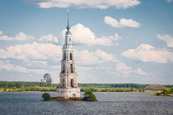 Kalyazin Óblast Tver Rusia Julio 2013 Inundación Del Campanario Campanario —  Fotos de Stock