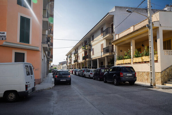 Inca, Mallorca, Spain - July 24, 2013: View of the city of Inca, located in the center of the island of Mallorca