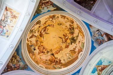 Mallorca, Balear Adaları, İspanya - 21 Temmuz 2013: İç Valldemossa Charterhouse (Valldemossa Carthusian Manastırı)